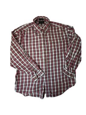 Alexander Julian Colours Plaid Cotton Button Down Shirt Vintage 90s Mens XXL Red